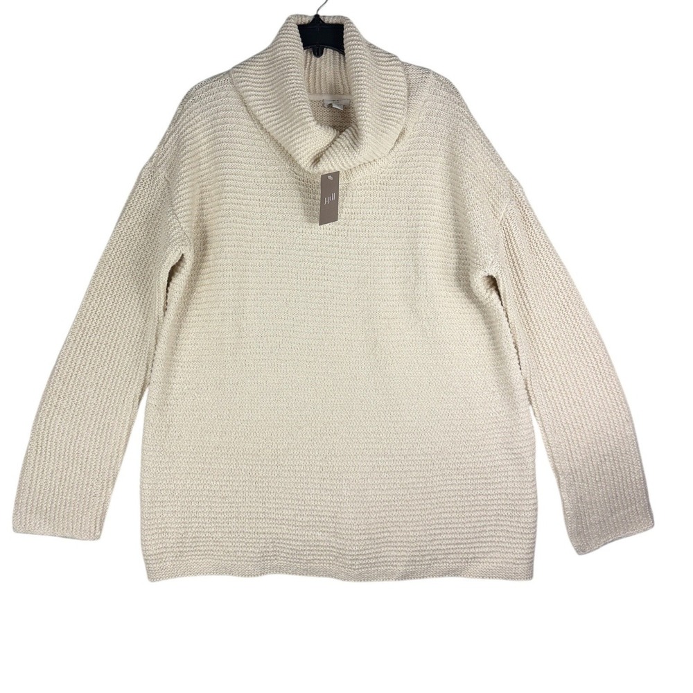 J. Jill Barley Shaker Knit Cowl Neck Sweater Tall Medium NWT 185843